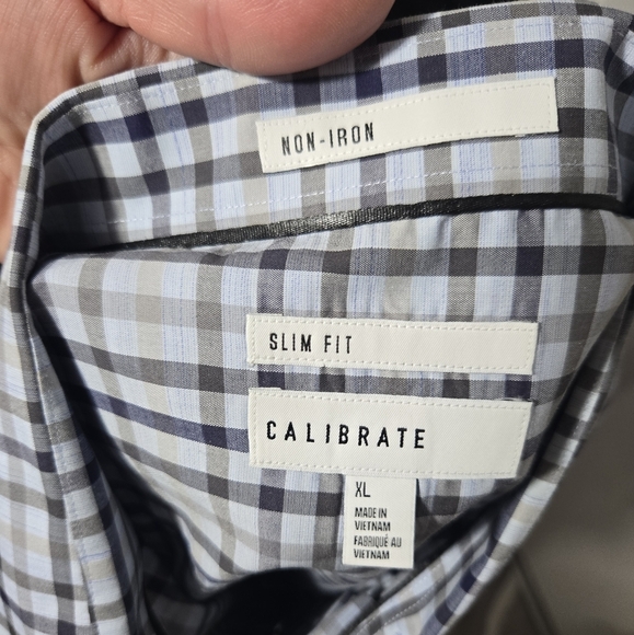 Calibrate Slim Fit Plaid Button Up Shirt Sz XL - Picture 3 of 6